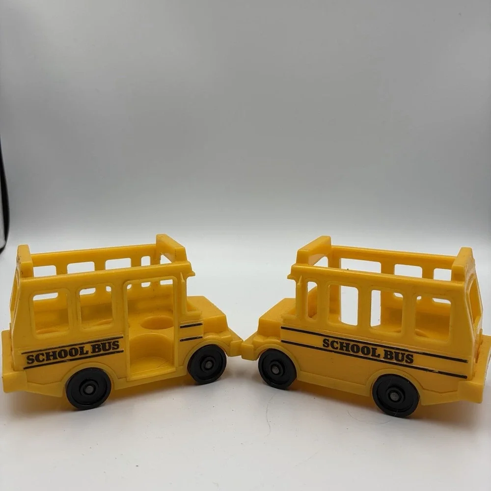 Vintage 1980 Fisher Price Little People Mini School Bus Lot Of 2 Busses 80s